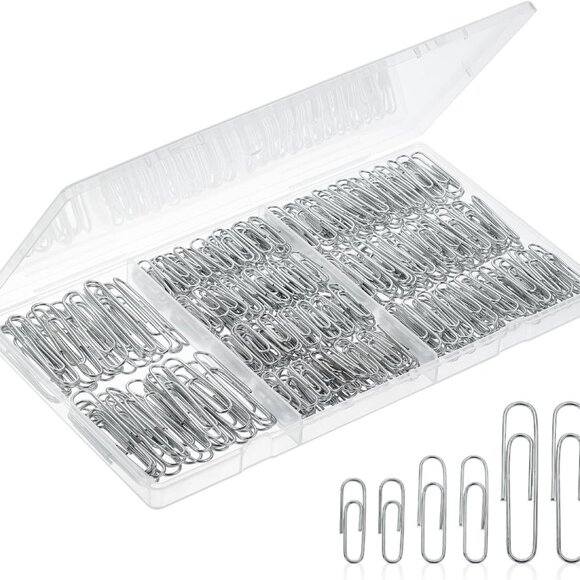 Other - Paper Clips - 450 Pack Assorted Sizes, Silver, Large & Small Paper Clips